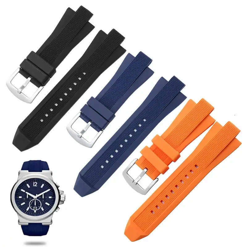 Natural Soft Silicone Rubber Watch Band For Fits Replacement Mk9019 Mk8295 Mk8492 Mk9020 Men'S Watch