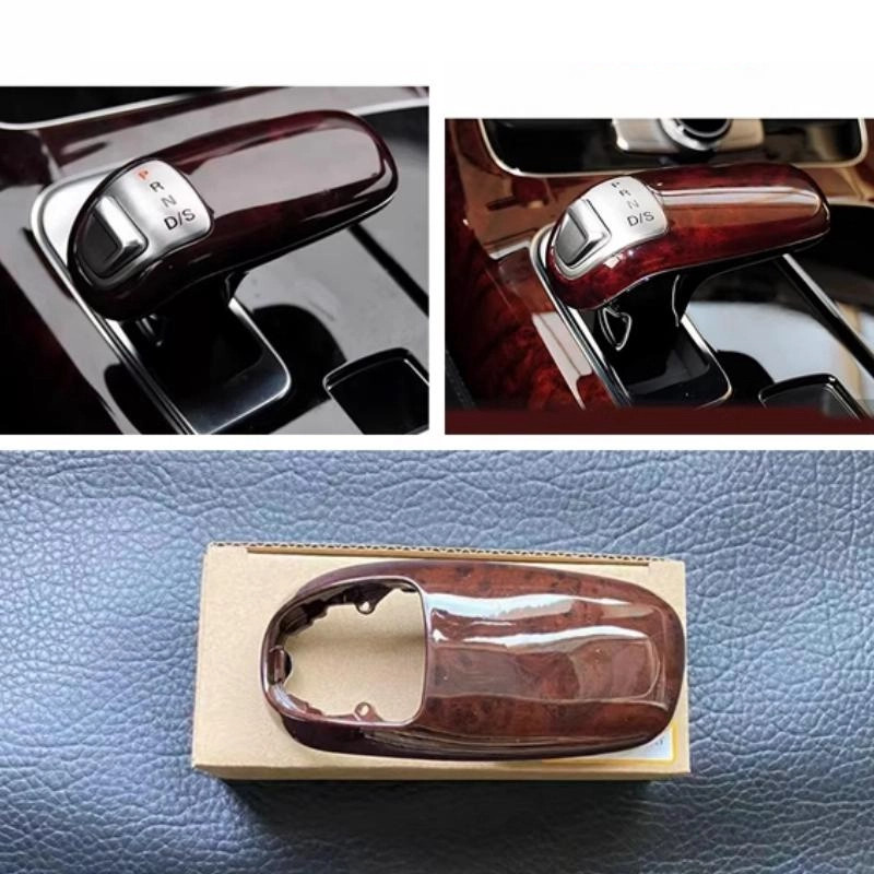 For Audi A8L gear head shift lever cover peach wood handball cover A8L gear switch gear button