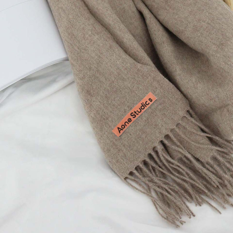 Real Wool Scarf For Women Man Solid Color Plain Cashmere Pashmina Shawl Wraps Luxury Brand Female