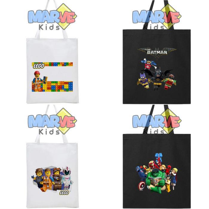 Totebag Tote Bag Lego Souvenir Ulang Tahun Tas Serut Bingkisan Snack