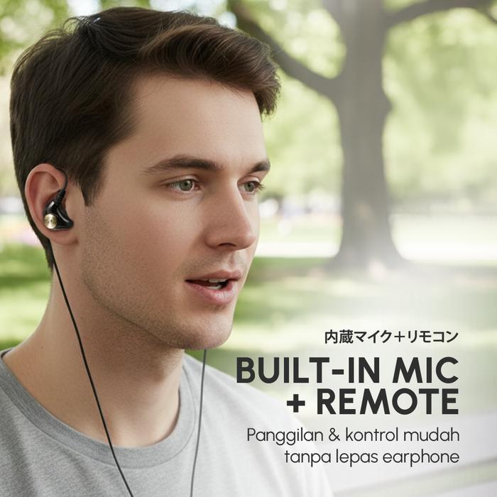 Nakamichi Hq X10 Dynamic Driver In Ear Monitor Wired Earphone Mic Earphones