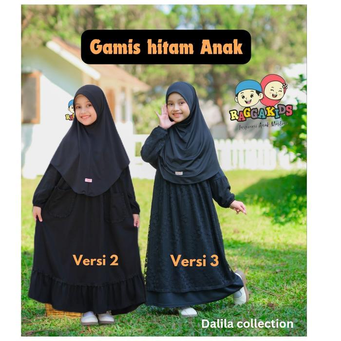 Ini Murah Gamis Hitam Anak Perempuan Baju Muslim Anak Hitam Gaun Hitam Brokat Anak Bahan Tebal