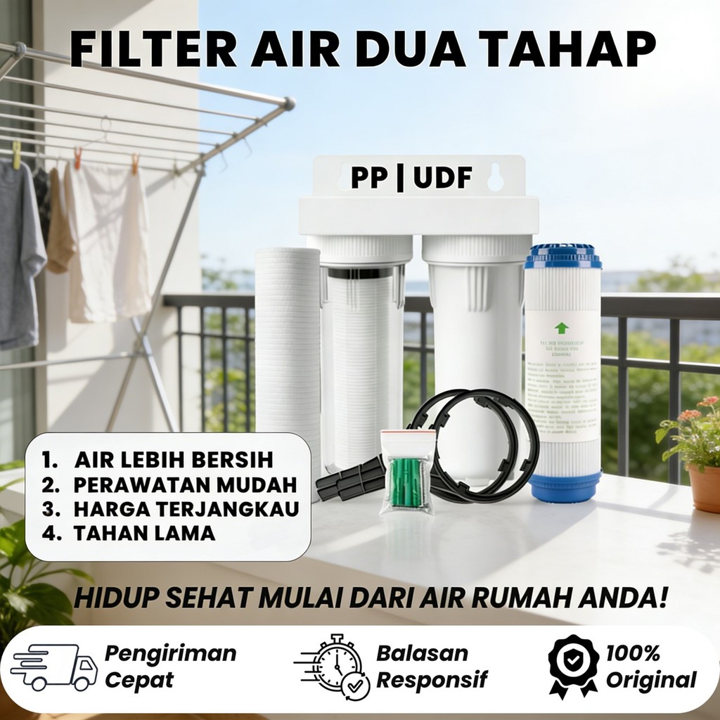 Paket Filter Air 2 Tahap PPF UDF / Filter Air Sumur / Filter Air Berpasir / Keruh