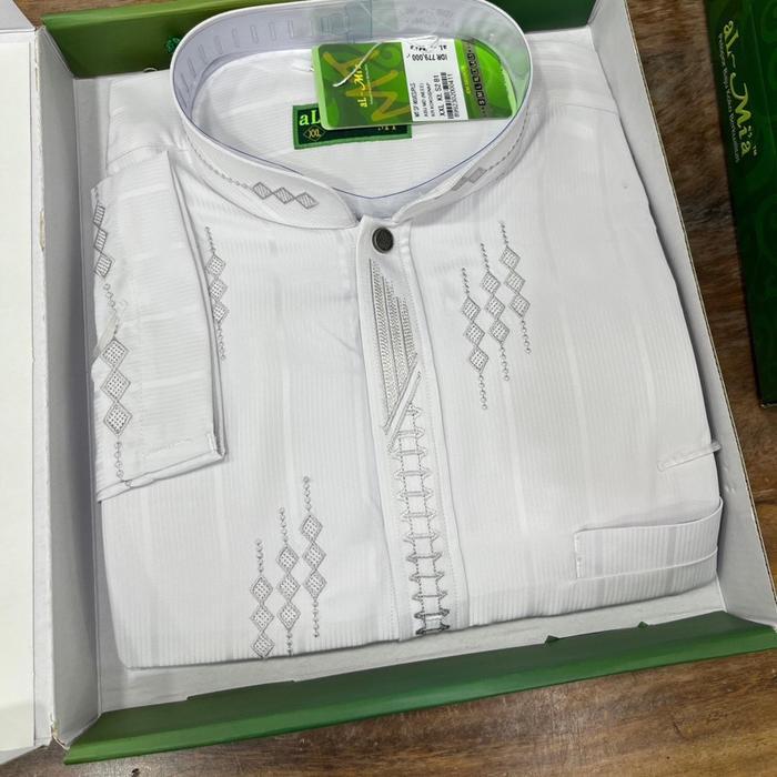 BAJU KOKO ALMIA // MT LENGAN POLOS BORDIR AL MIA // SIZE JUMBO WARNA // ALMIA JUMBO LENGAN PANJANG