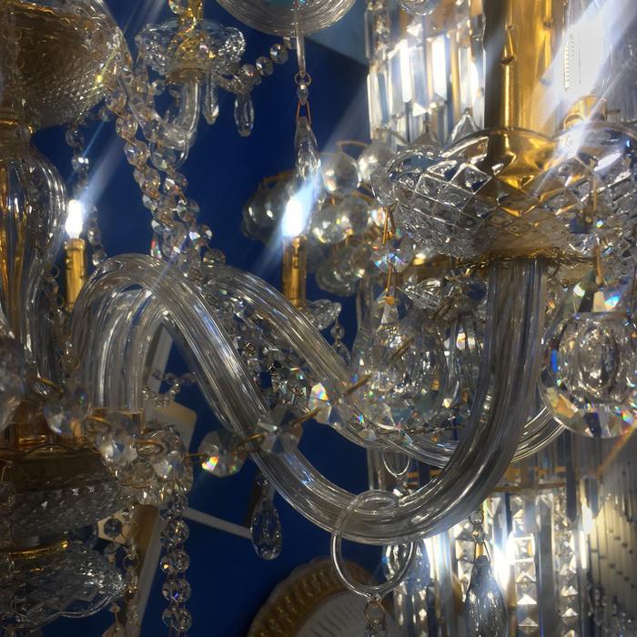 Sperpart Tangkai Lampu Gantung Hias Kristal Chandelier Lilin Panjang 30 Cm Gold