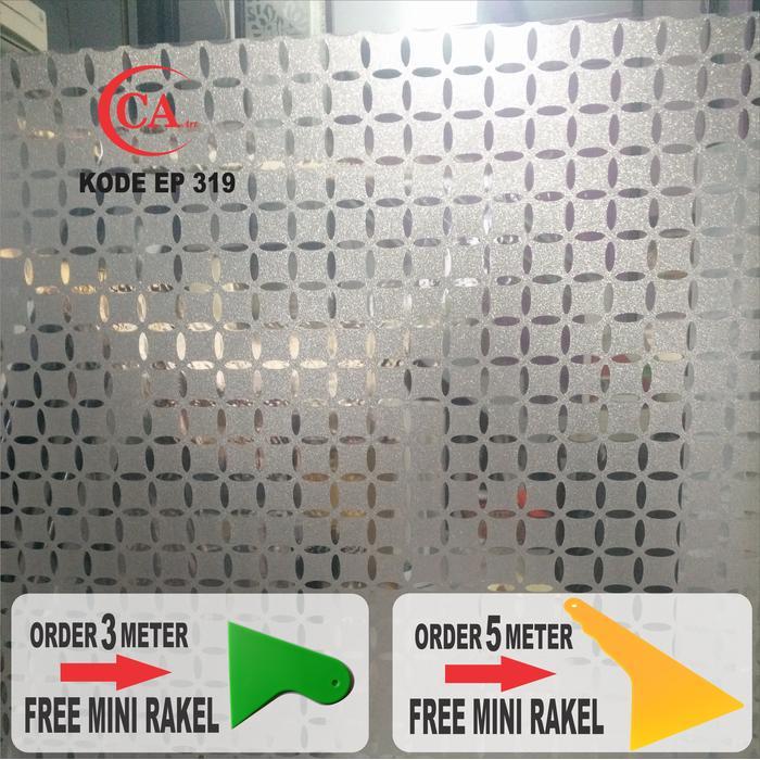 Stiker Kaca Jendela Premium Gliter Motif Kawung