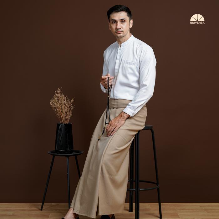 SARUNG UNIVERSA - BEIGE SARUNG PREMIUM SARUNG SHOLAT PRIA DEWASA SARUNG POLOS
