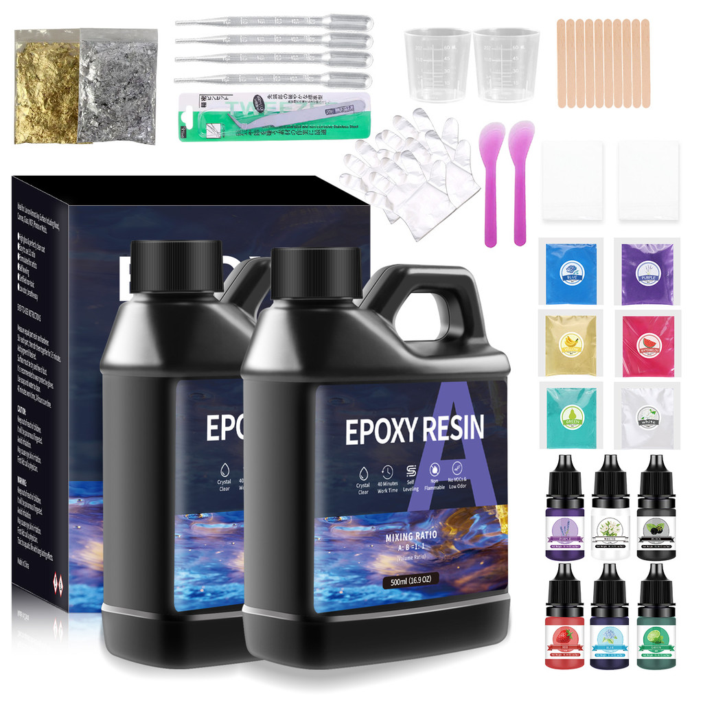 1:1 AB Epoxy Resin Glue Kits 500/1000ml High Adhesive Hardener Crystal Glue Set For DIY Resin Mold J