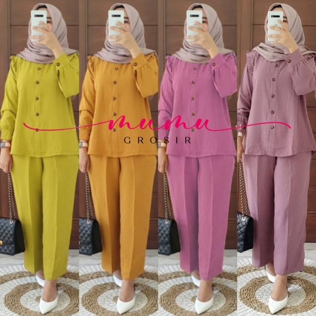Mumu - Slimpi Set Setelan Crinkle Ld 110 By Mumu Fashion Solo Muslim Wanita Tbk