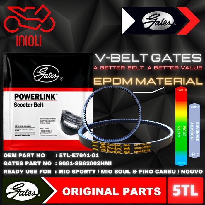 Van Belt Gates V Belt V-Belt Vbelt Gates Powerlink Mio Sporty Smile Mio Soul Carbu Fino Carbu Nouvo