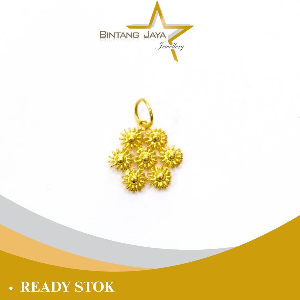 Liontin Emas Asli LM99 Motif Matahari Bulat - Berat 2 gram - Desain Mewah Timbang Air - Koleksi Emas