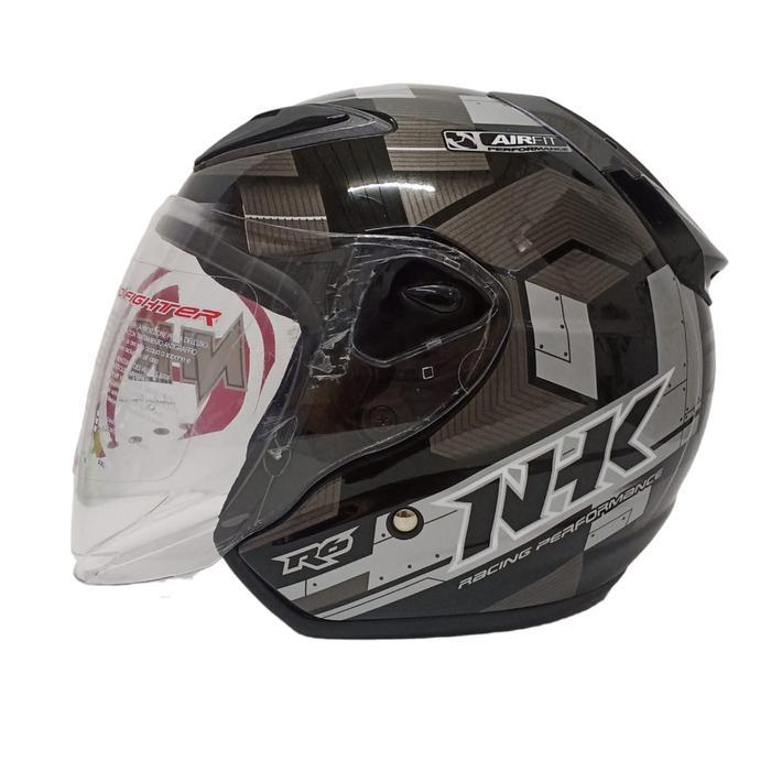 HELM NHK R6 CUBE BLACK SILVER NHK R-6 MOTIF CUBE BLACK SILVER