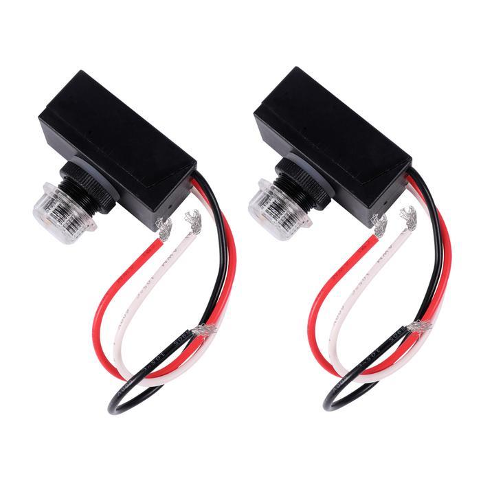 2 PCS LIGHT SENSOR PHOTOCELL CONTROL OUTDOOR SWITCH HARD WIRED LIGHTS