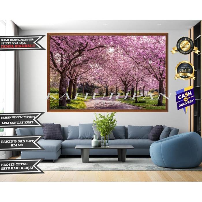 KJ04 - stiker pemandangan 3d - stiker dinding pemandangan alam - stiker pemandangan aesthetic.