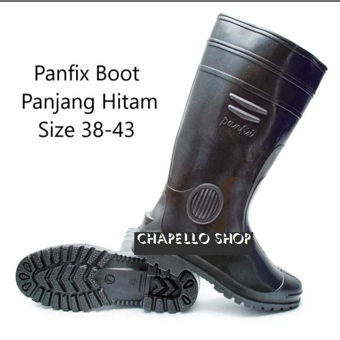 Homyped - panfix boots panjang hitam sepatu kebun dan pertukangan kokoh dewasa