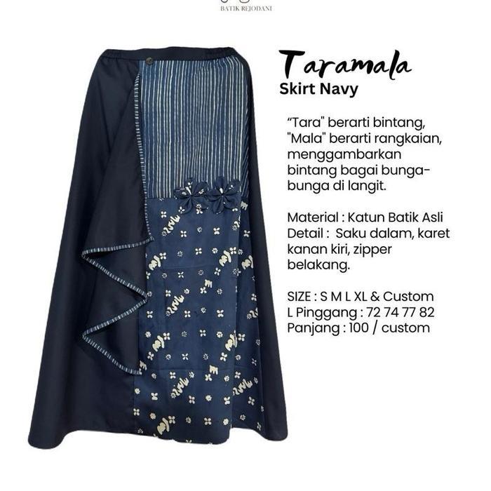 Taramala Skirt Navy - Rok Batik Asli Unik by SOGAN BATIK REJODANI