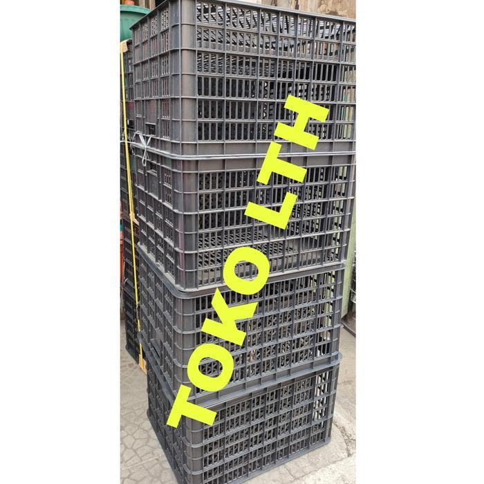 CONTAINER KERANJANG INDUSTRI BOX WADAH SERBAGUNA KRAT LUBANG HITAM