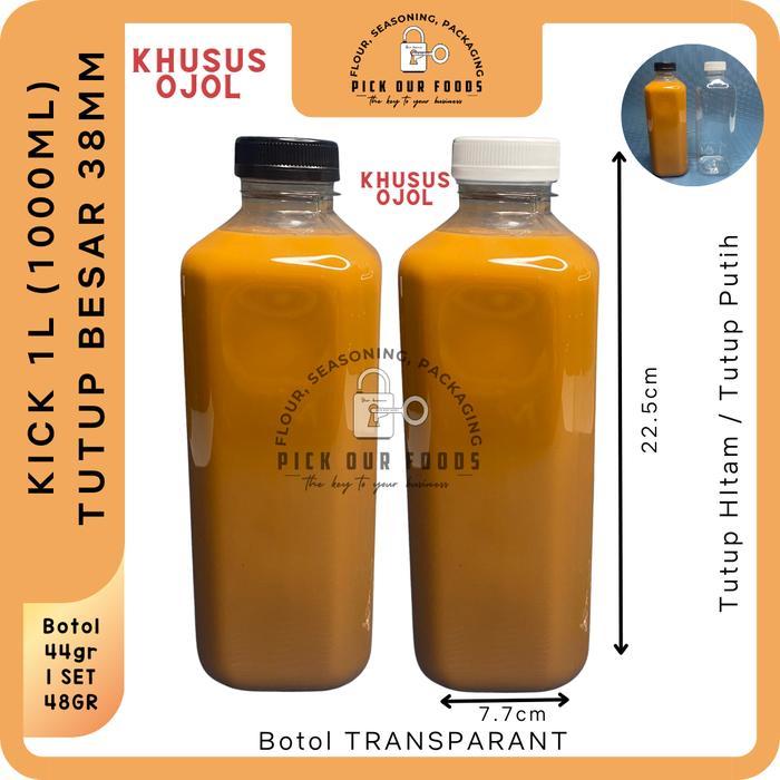 Botol Plastik 1000ml / Botol Kick / Botol Kopi Kotak KHUSUS OJOL