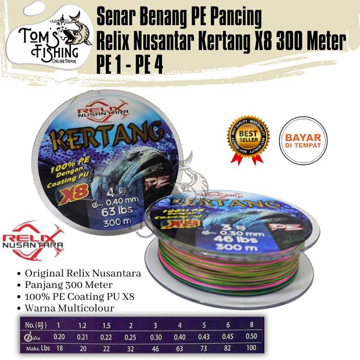 Senar Benang Pancing Pe Kertang X8 300 Meter Relix Nusantara (Pe 0.8 - Pe 4) - Toms Fishing