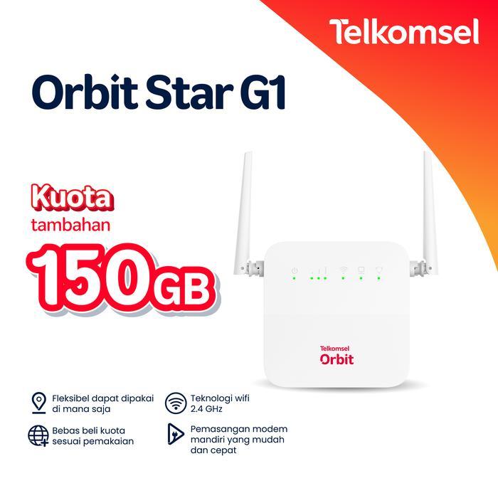 Telkomsel Orbit Star G1 Modem Wifi 4G Free Kartu by.U 7 GB
