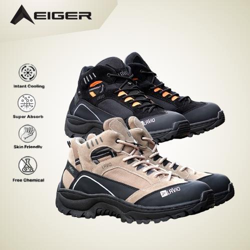 Eiger Adventure - Sepatu Boots Gunung Ujung Besi Sepatu Safety Boots Pria Kerja Proyek Hiking