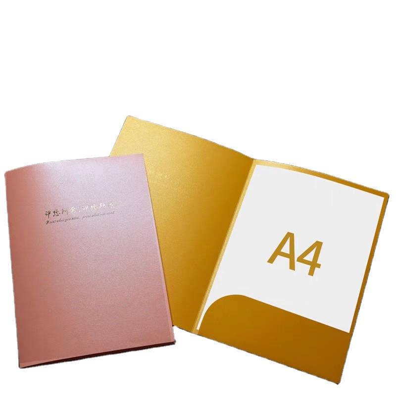 custom 100pcs a lot paper folder printing A4 size LOGO print office school recycled paper document t