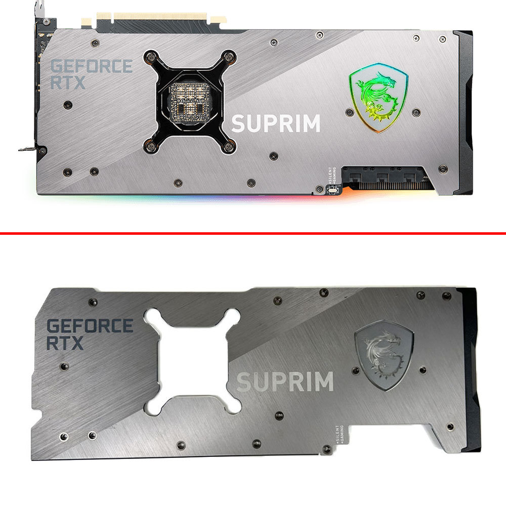 Old Original Video Card Backplane RTX3090 3080 SUPRIM 12G LHR For MSI GeForce RTX3080 Ti SUPRIM RTX3