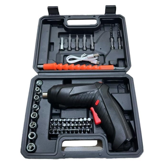 Mesin Bor Set 49 Pcs Cordless Screwdriver Mesin bor listrik 4.2V Bor Listrik Multifungsi