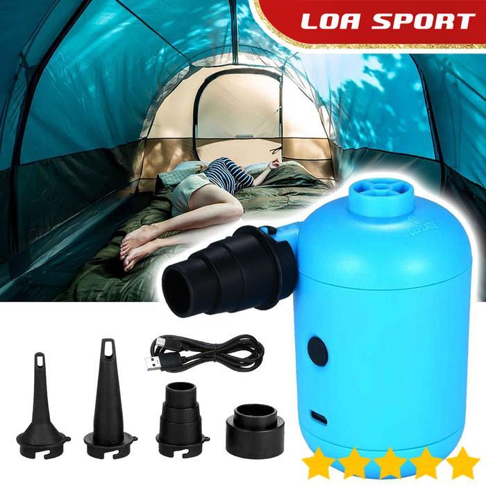 Pompa Kasur Angin Pelampung Dll Elektrik Portable Tenaga Usb 4 Nozzle