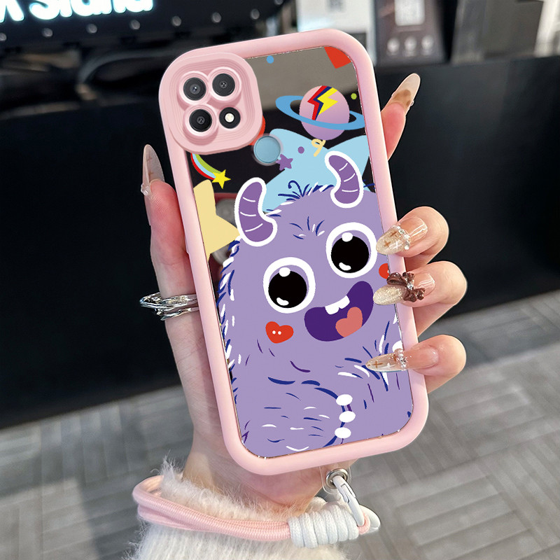Casing Hp untuk OPPO A15 A15s A35 4G Case Monster berbulu Camera Protect Kekinian Cesing silikon Cer