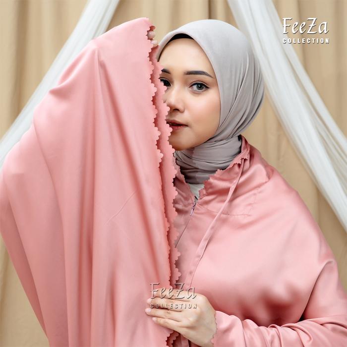 PREMIUM FeeZa - Mukena Dewasa 2in1 Silk Jumbo Set Sajadah Mini Mukena Mewah Traveling