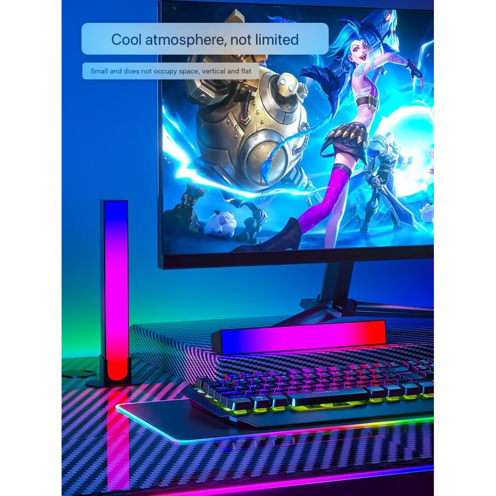 1 Pair RGB Rhythm Light,180 Smart Light Bars,Gaming LED Lights,16 Million DIY Color