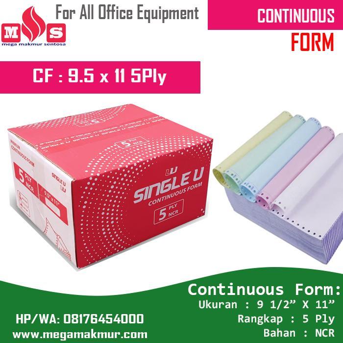 Kertas Continuous Form K5 Uk 9.5 X 11 5Ply Ncr 5 Rangkap