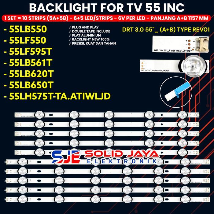 Backlight Tv Led 55 Inch 55Lb550 55Lf550T 55Lf595T 55Lb561T 55Lb650T 55Lb582T 55Lb575T Lampu Bl