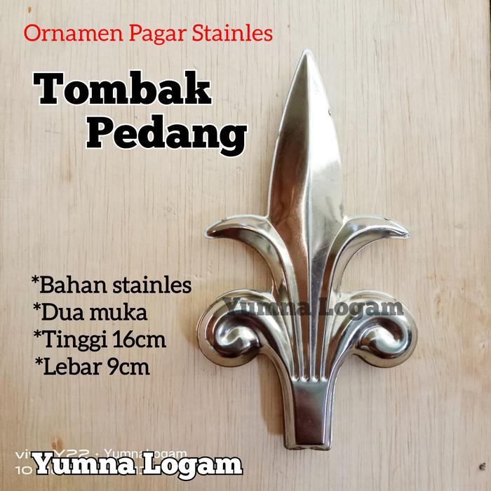 Ornamen aksesoris Stainles tombak prisma hiasan pagar rumah