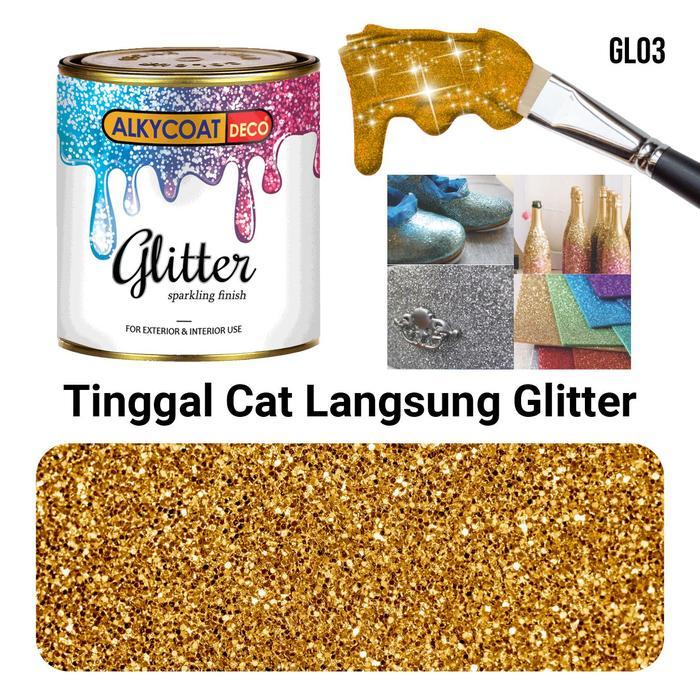 CAT GLITTER - ALKYCOAT DECO (WARNA GOLD/ EMAS GL03)
