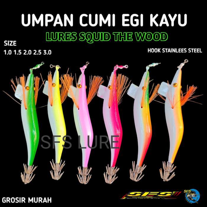 Umpan cumi egi kayu murah umpan pancing egi umpan cumi squid jig umpan nus umpan cumi umpan gurita