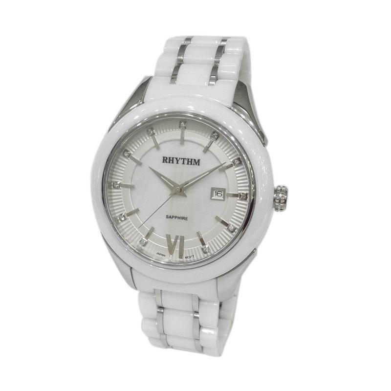 Rhythm Ceramic C1404T01 Jam Tangan Pria - White & Silver