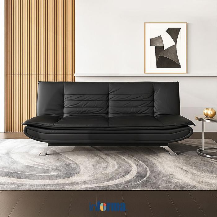 Informa Faith-2 Sofa Bed Kulit 2 Seater - Hitam Sofa Lipat Tempat Tidur Lipat Sofa Minimalis Sofa Sa