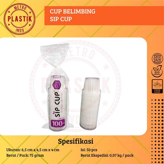 50pcs Gelas Plastik Belimbing 100ml Cup Jelly Puding Belimbing 100ml