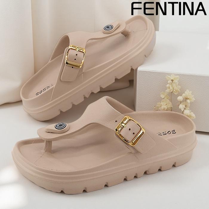 Calbi - Fenttina Sandal Jepit Wanita Sandal Wanita Kekinian Sandal Wanita Karet Jelly Tinggi