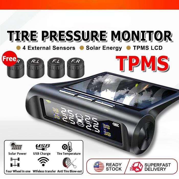 TPMS Monitor Tekanan Angin Ban Mobil Alarm/TPMS Alarm Pengukur Tekanan Ban Mobil Dengan Layar LCD
