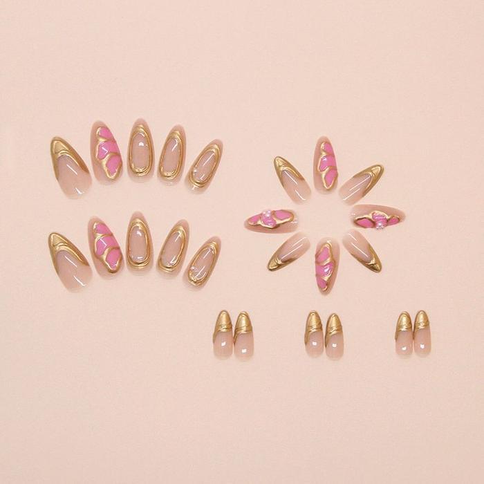 Z945- KUKU CANTIK 24PCS SET KUKU PALSU FAKE NAILS BOX FREE LEM CAIR / JELLY TAHAN AIR KUKU PALSU