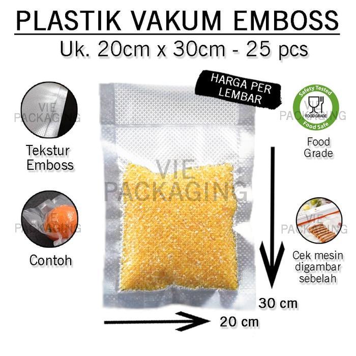 JTTOP" PLASTIK VAKUM EMBOSS 20X30 / VACCUM MAKANAN / VACUUM EMBOSS