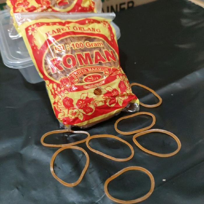 "New" Grosir karet gelang kuning Peony & karet gelang Amigo & Karet gelang Roman isi 100 Gram