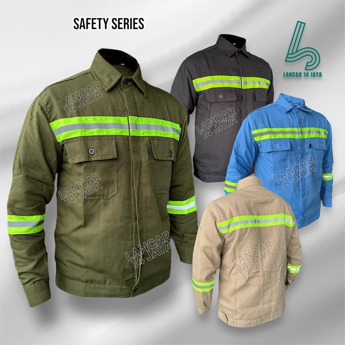 Kemeja Safety / Baju Safety Lengan Panjang / Baju Proyek Lengan Panjang / Wearpack Safety Atasan /