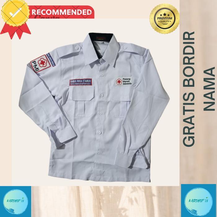 KEMEJA PMR TERBARU SERAGAM PALANG MERAH REMAJA BAJU PUTIH PMR SERAGAM PDH PMR BAJU PMR