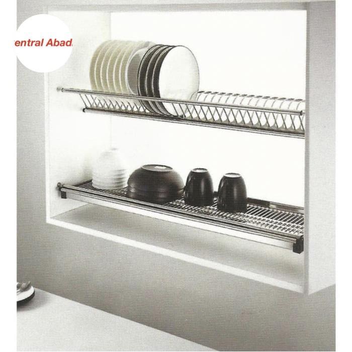 Rak piring gelas stainless 90cm vitco untuk kabinet dapur Bumbu