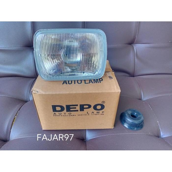 Lampu depan Head lamp lampu reflektor kotak 7 inch DEPO