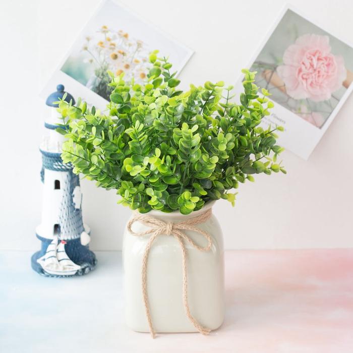 Daun Yugali Tangkai YJL Plastik Besar dan Kecil Tanaman Hias Artificial Bunga Buket Minimalis Home